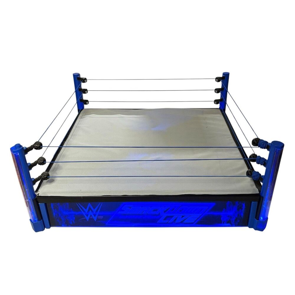 WWE Huge Smackdown Live Elite Scale Wrestling Ring Playset Lights Up